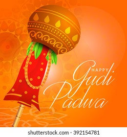  Vector Illustration of  Indian Festival of Gudi Padwa  ( Lunar New Year) celebrated by Maharashtrians.