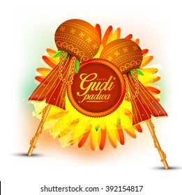  Vector Illustration of  Indian Festival of Gudi Padwa  ( Lunar New Year) celebrated by Maharashtrians.