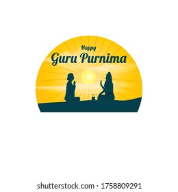 vector illustration for Indian festival guru purnima with Hindi text guru means master