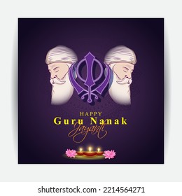 vector illustration for the Indian festival Guru Nanak Jayanti