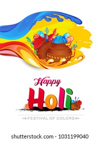 Vector illustration of Indian festival Happy Holi for greeting card, banner, website, poster