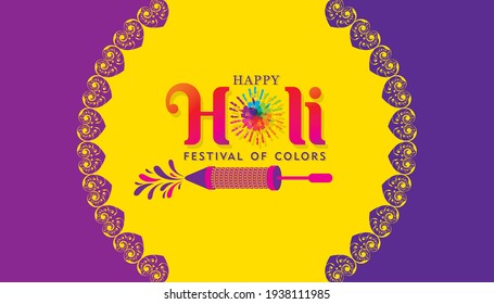  Vector Illustration for Indian festival for Happy Holi card 
