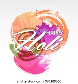 Vector Illustration of Indian festival Holi celebrations background with colorful text.