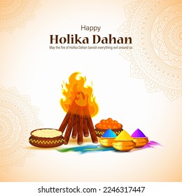 Vector illustration for Indian festival Holika Dahan wishes