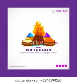 Vector illustration for Indian festival Holika Dahan wishes