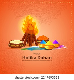 Vector illustration for Indian festival Holika Dahan wishes