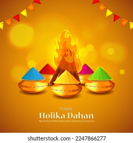 Vector illustration for Indian festival Holika Dahan wishes