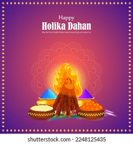 Vector illustration for Indian festival Holika Dahan wishes