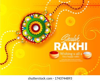 Vector Illustration for Indian festival Raksha Bandhan with Decorated rakhi, Raksha Bandhan Background 