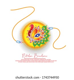 Vector Illustration for Indian festival Raksha Bandhan with Decorated rakhi, Raksha Bandhan Background 
