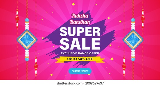 Vector illustration for Indian festival Raksha Bandhan sale banner
