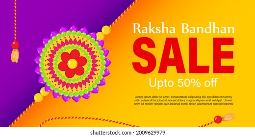Vector illustration for Indian festival Raksha Bandhan sale banner