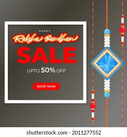 Vector illustration for Indian festival Raksha Bandhan sale banner