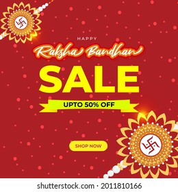 Vector illustration for Indian festival Raksha Bandhan sale banner