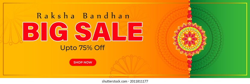 Vector illustration for Indian festival Raksha Bandhan sale banner