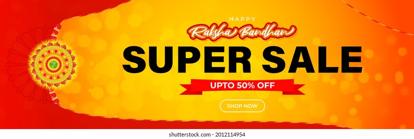 Vector illustration for Indian festival Raksha Bandhan sale banner