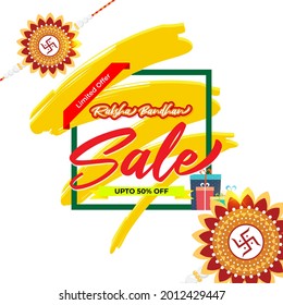 Vector illustration for Indian festival Raksha Bandhan sale banner