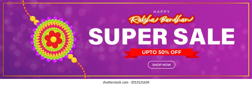 Vector illustration for Indian festival Raksha Bandhan sale banner