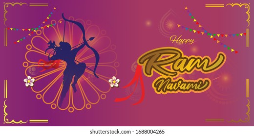 VECTOR ILLUSTRATION FOR INDIAN FESTIVAL RAMNAVAMI.