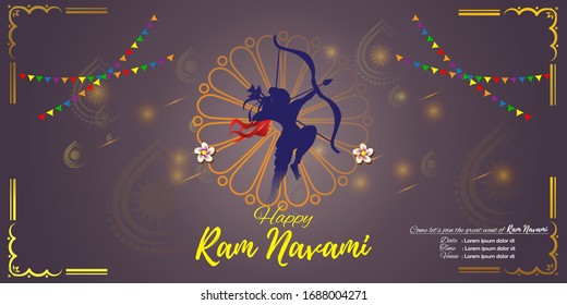 VECTOR ILLUSTRATION FOR INDIAN FESTIVAL RAMNAVAMI.