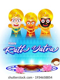 vector illustration for Indian festival Rath Yatra means Chariot Festival.
Illustration with temple on chariot with wheel