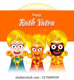 vector illustration for Indian festival Rath Yatra means Chariot Festival.