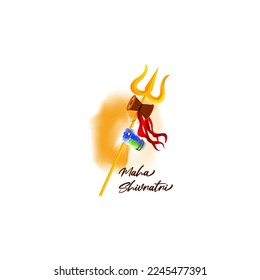 vector illustration for Indian festival shivratri written text means great night of lord shiva