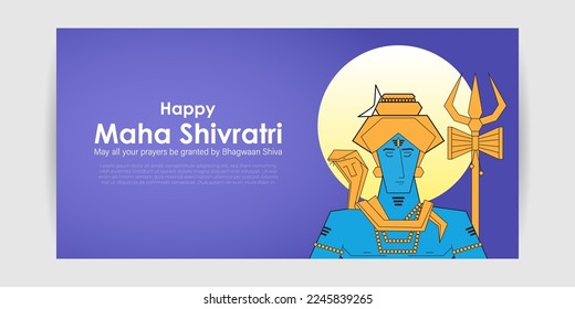 vector illustration for Indian festival shivratri written text means great night of lord shiva