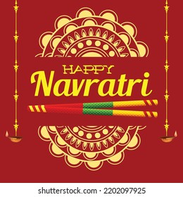 Vector illustration of Indian Festival,Navratri Celebration.