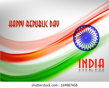 Vector illustration of Indian flag in Republic Day and Independence Day with shiny color.