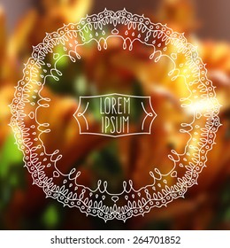 Vector illustration - Indian frame on beautiful bright blurry background 