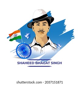 Vector Illustration Indian Freedom Fighter Bhagat Stock Vector Royalty Free