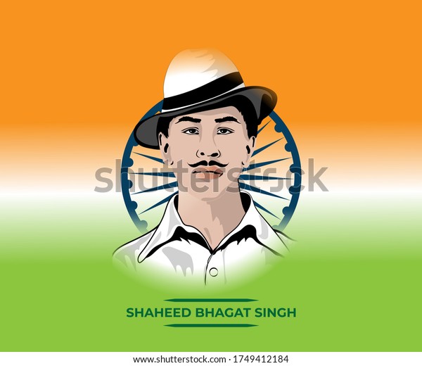 Vector Illustration Indian Freedom Fighter Bhagat Stock Vector (Royalty ...