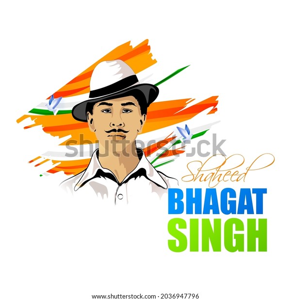 Vector Illustration Indian Freedom Fighter Bhagat Stock Vector (Royalty ...