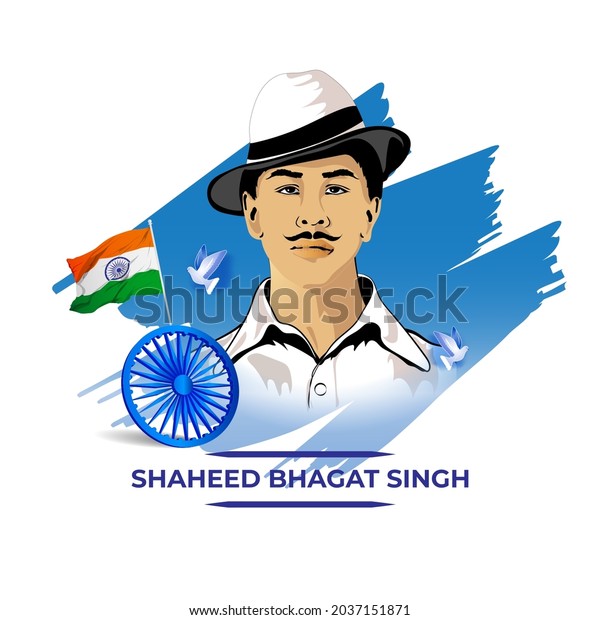 Vector Illustration Indian Freedom Fighter Bhagat Stock Vector (Royalty ...