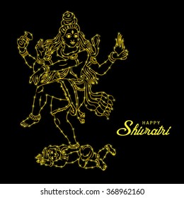Vector illustration of Indian god Shiva for Happy Shivratri.