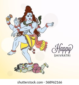 Vector illustration of Indian god Shiva for Happy Shivratri.
