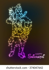 Vector illustration of Indian god Shiva for Happy Shivratri.