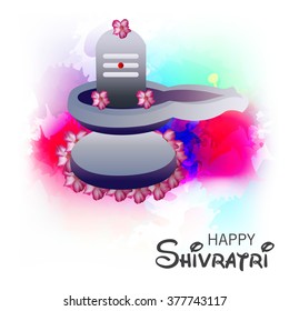 Vector illustration of Indian god Shiva Lingam for Happy Shivratri.