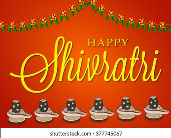 Vector illustration of Indian god Shiva Lingam for Happy Shivratri.