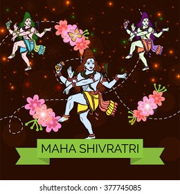 Vector illustration of Indian god Shiva for Happy Shivratri.