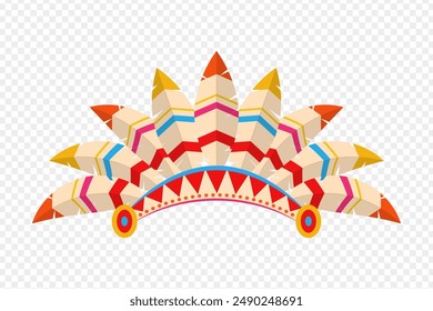 Vector illustration of Indian headdress on transparent background