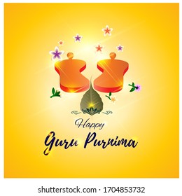 Vektorillustration-Illustration für den indischen Heiligen Tag mit dem Text Guru Purnima bedeutet 
Guru Purnima