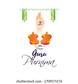 vector illustration for Indian holy Day with text Guru Purnima means 
Guru Purnima