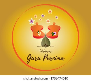ilustración vectorial del Día sagrado de la India con texto Guru Purnima significa 
Guru Purnima