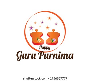 ilustración vectorial del Día sagrado de la India con texto Guru Purnima significa 
Guru Purnima