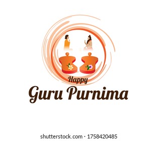 vector illustration for Indian holy Day with text Guru Purnima means 
Guru Purnima