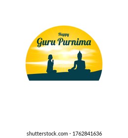 vector illustration for Indian holy Day with text Guru Purnima means Guru Purnima
