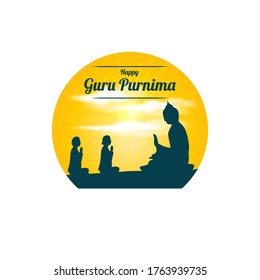 vector illustration for Indian holy Day with text Guru Purnima means Guru Purnima