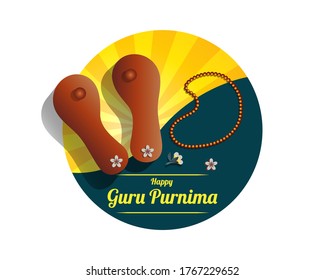 vector illustration for Indian holy Day with text Guru Purnima means Guru Purnima